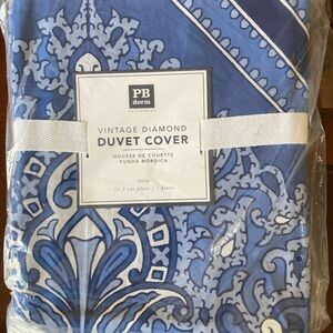 NEW Pottery Barn Teen Duvet Cover Twin Vintage Diamond NWT Dorm Room